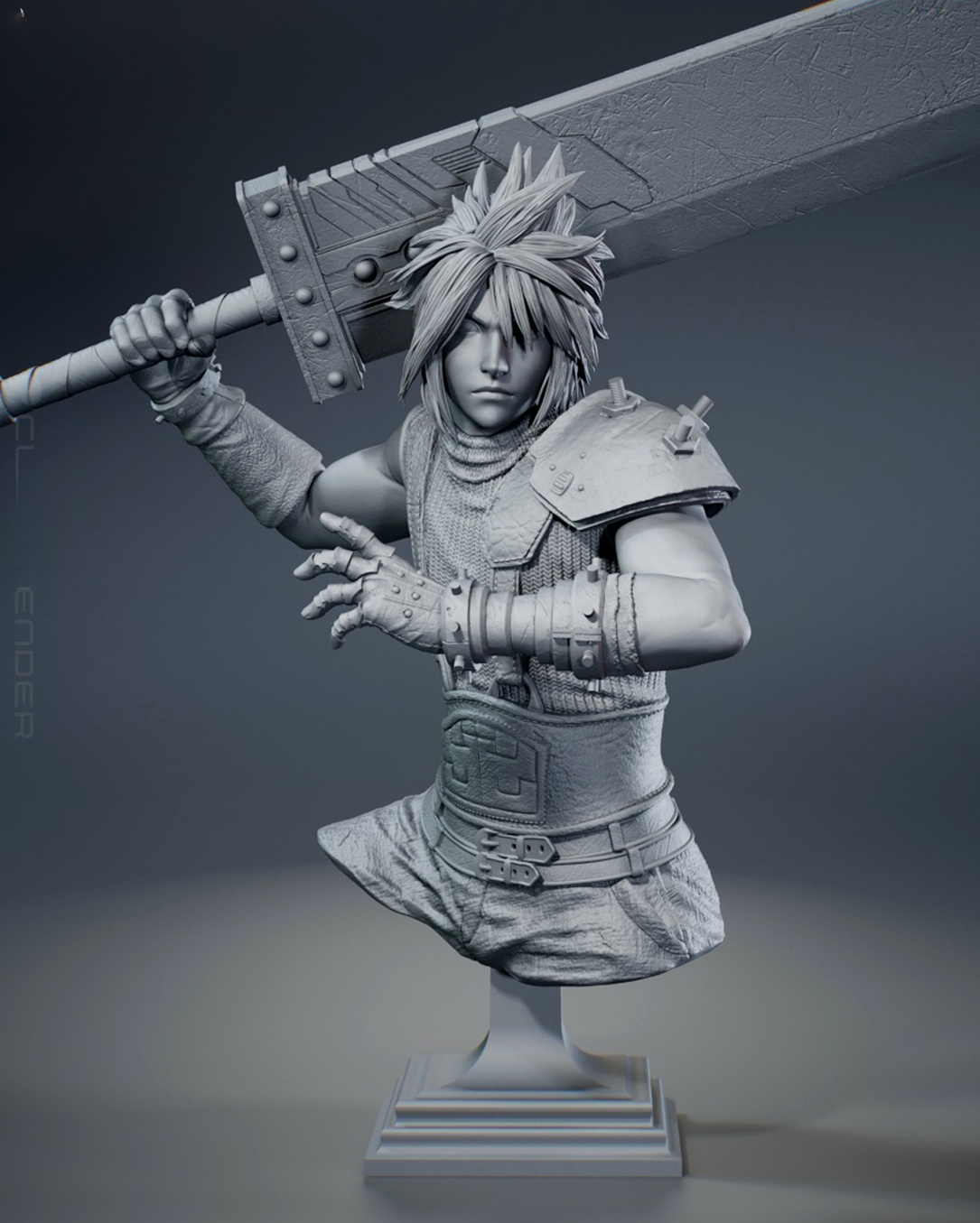 1622 Cloud Strife_Final Fantasy VII - STL 3D Print Files