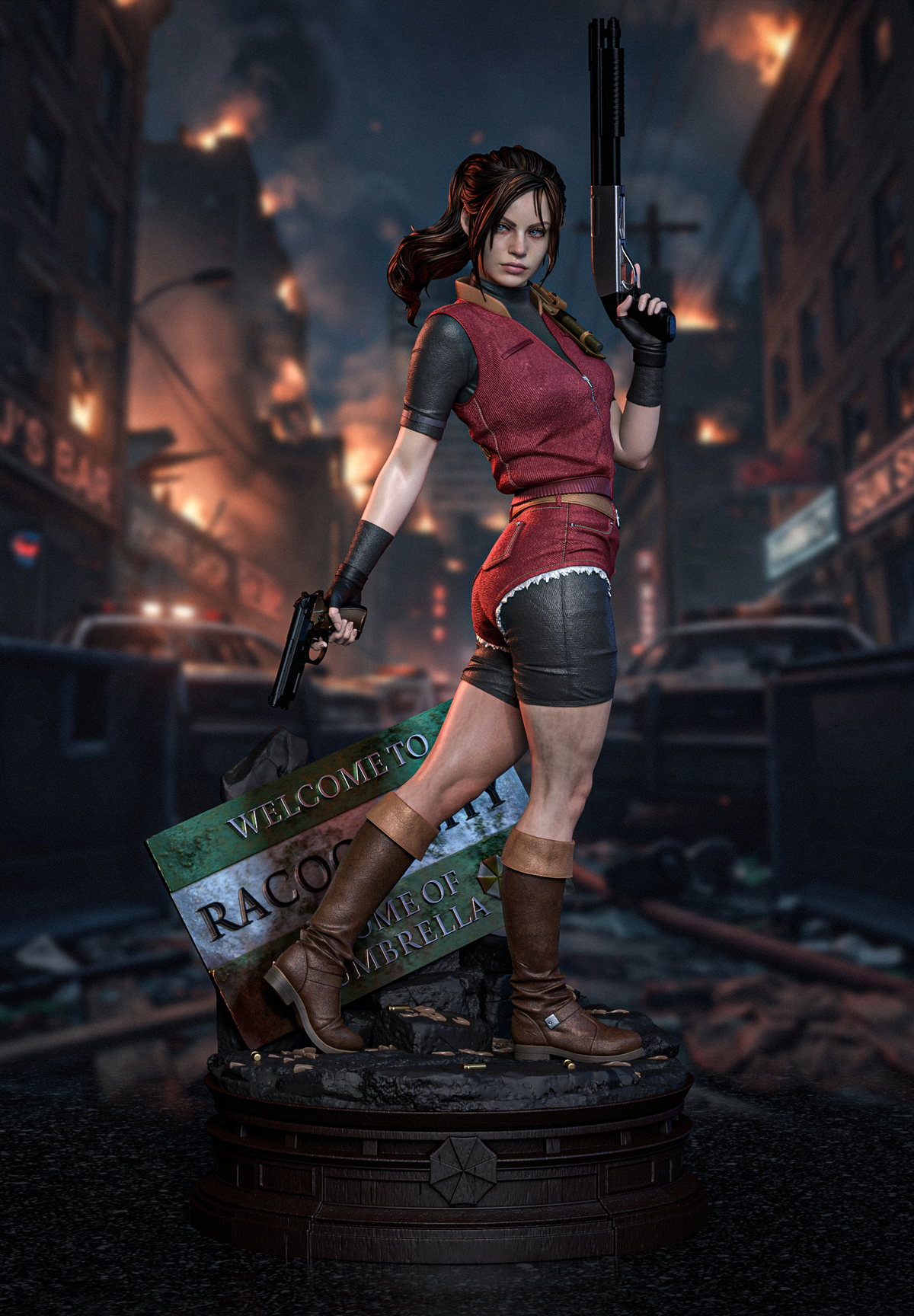 2175 Claire Redfield_Resident Evil - STL 3D Print Files
