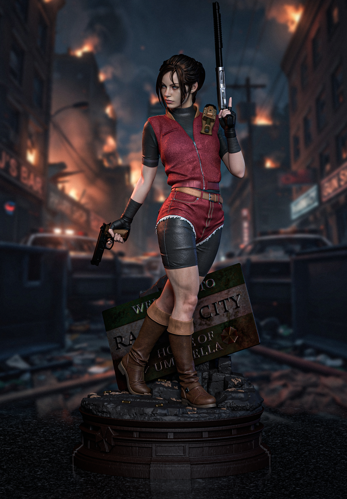 2175 Claire Redfield_Resident Evil - STL 3D Print Files