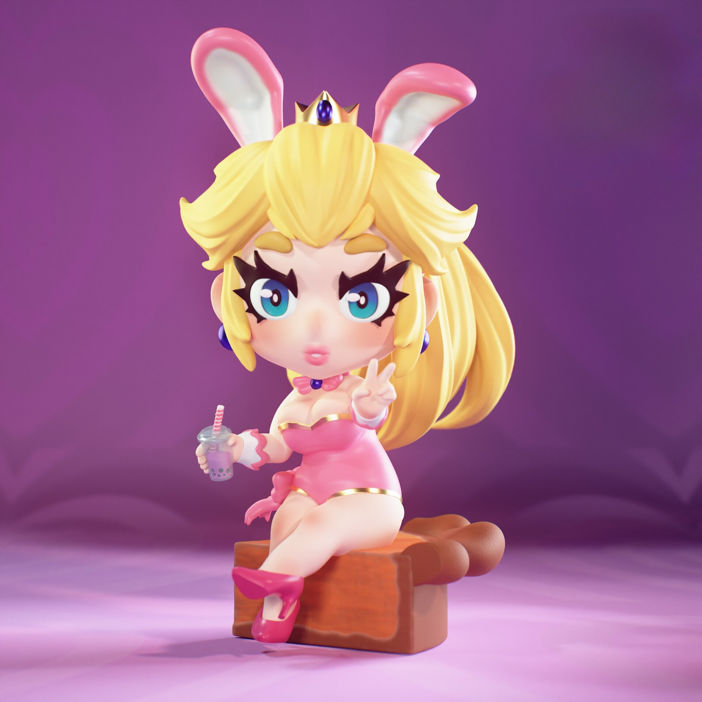 0059 Bunny Princess Peach - STL 3D Print Files