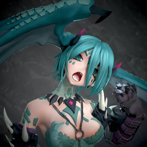 2132 Hatsune Miku_Dragon Miku - STL 3D Print Files