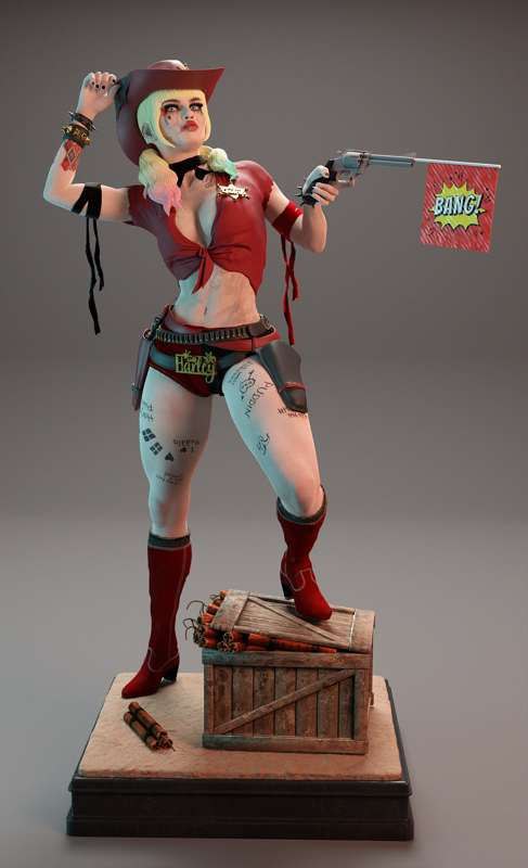 2029 Cowgirl Harley Quinn - STL 3D Print Files