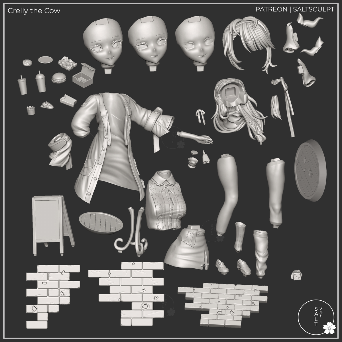 2063 VTuber Crelly the Cow - STL 3D Print Files