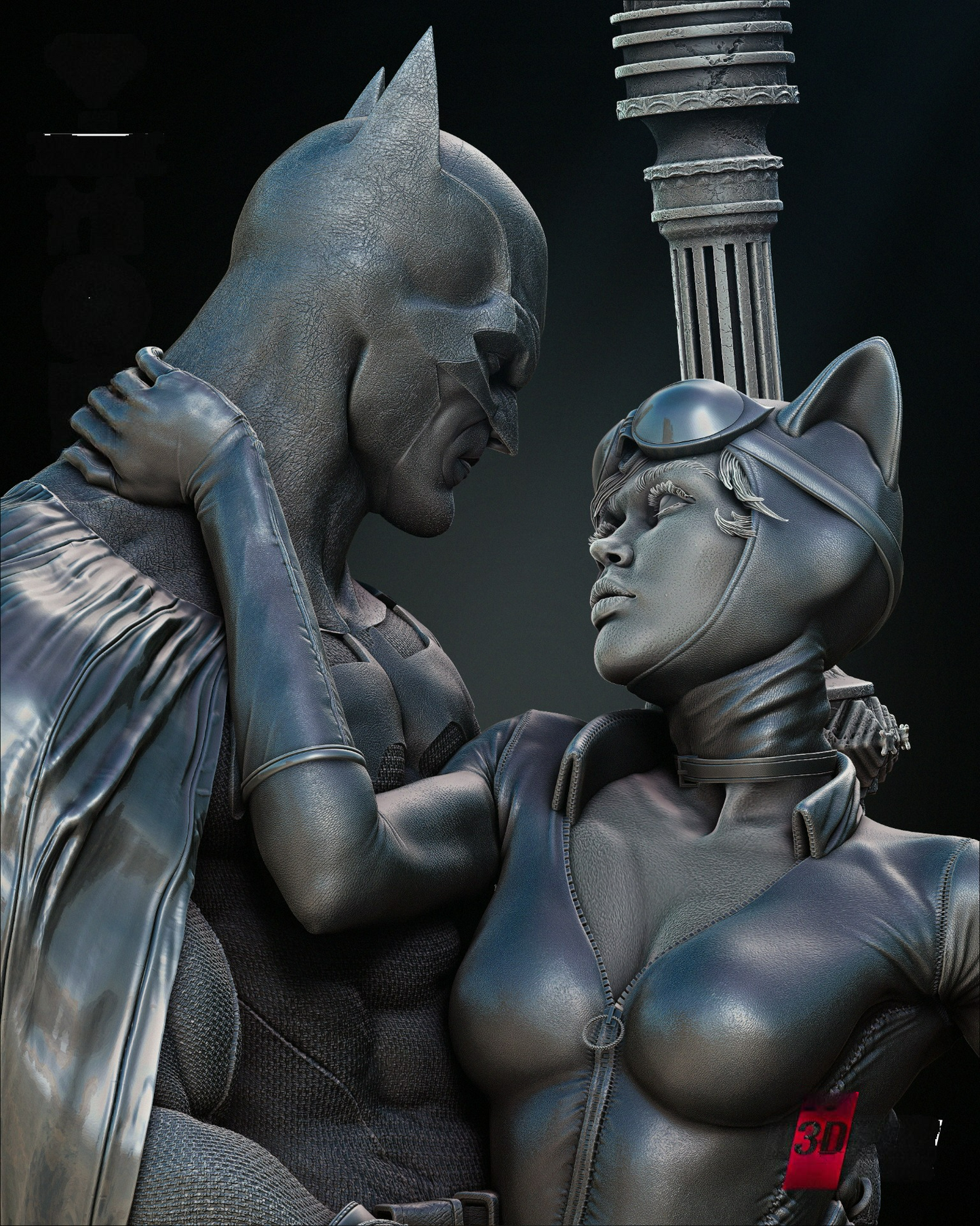 0503 Batman AND Catwoman Diorama - DC Comics (1985) - STL 3D Print Files
