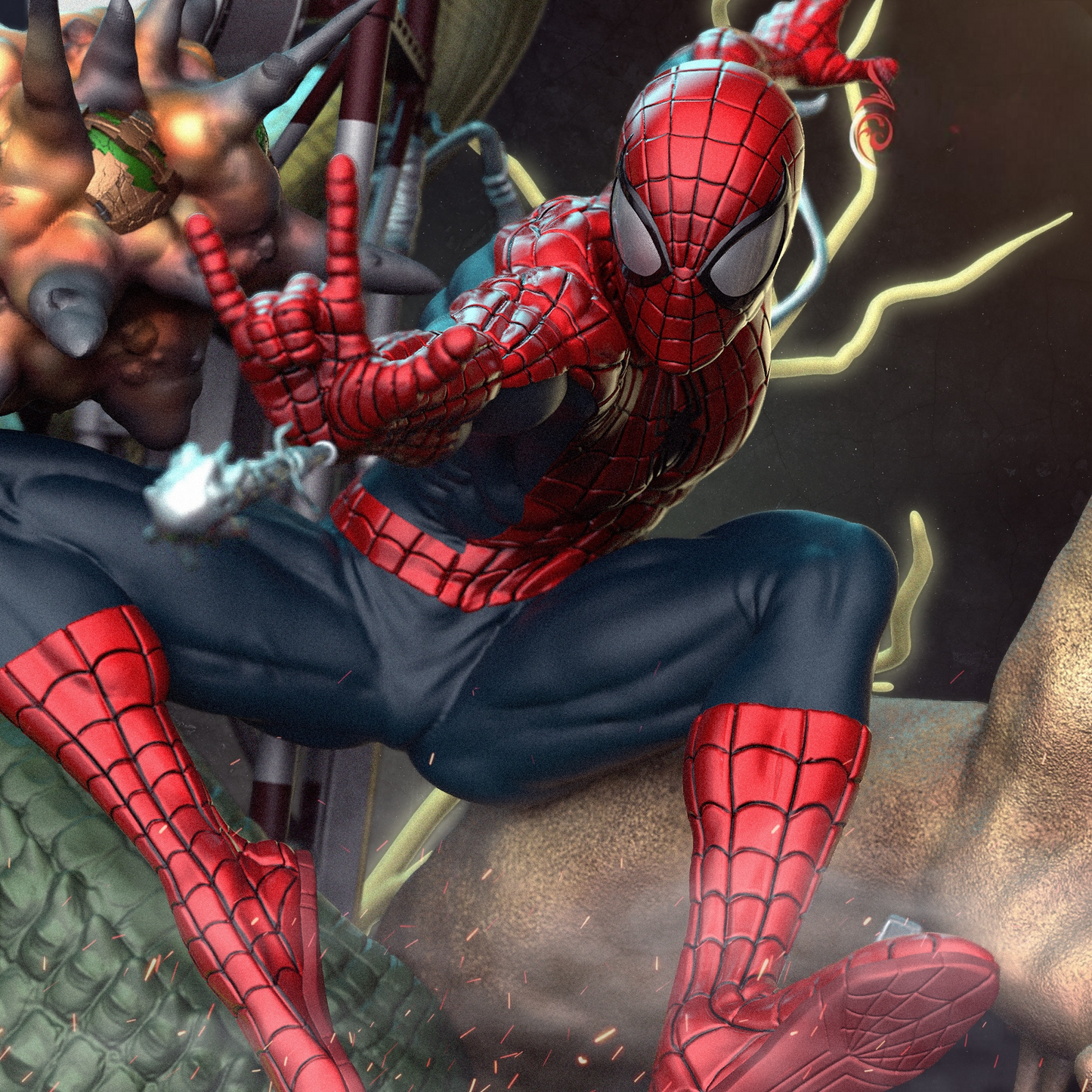 0948 Spider-Man vs Sinister Six Diorama (2644) - STL 3D Print Files