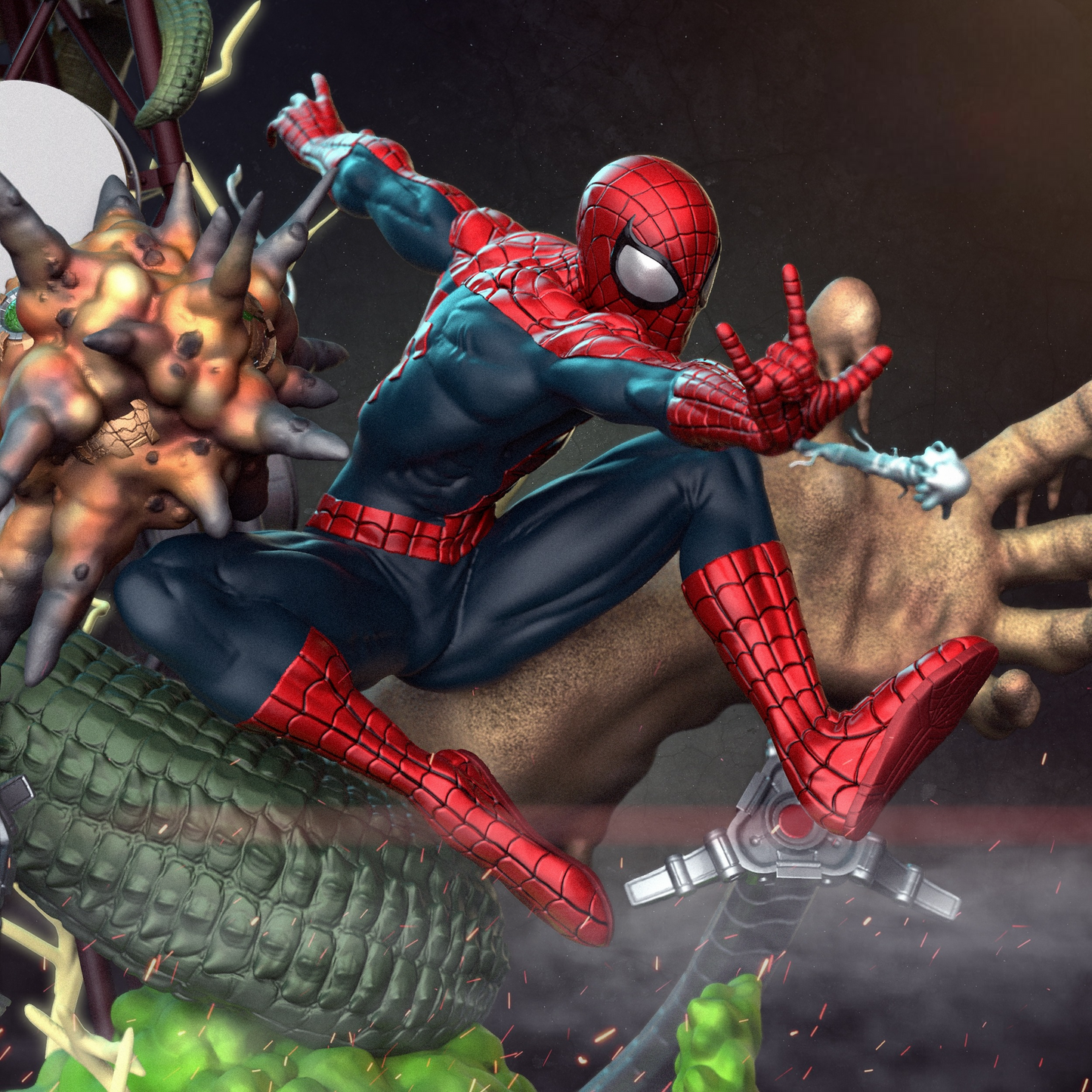 0948 Spider-Man vs Sinister Six Diorama (2644) - STL 3D Print Files