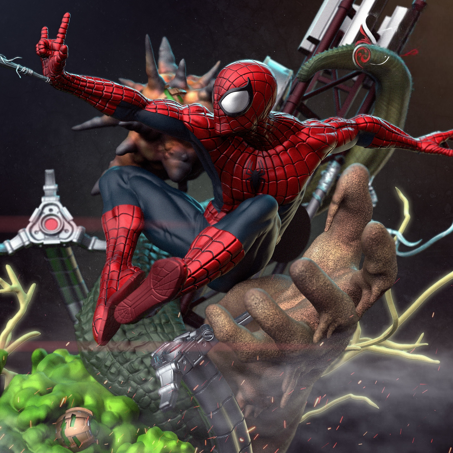 0948 Spider-Man vs Sinister Six Diorama (2644) - STL 3D Print Files