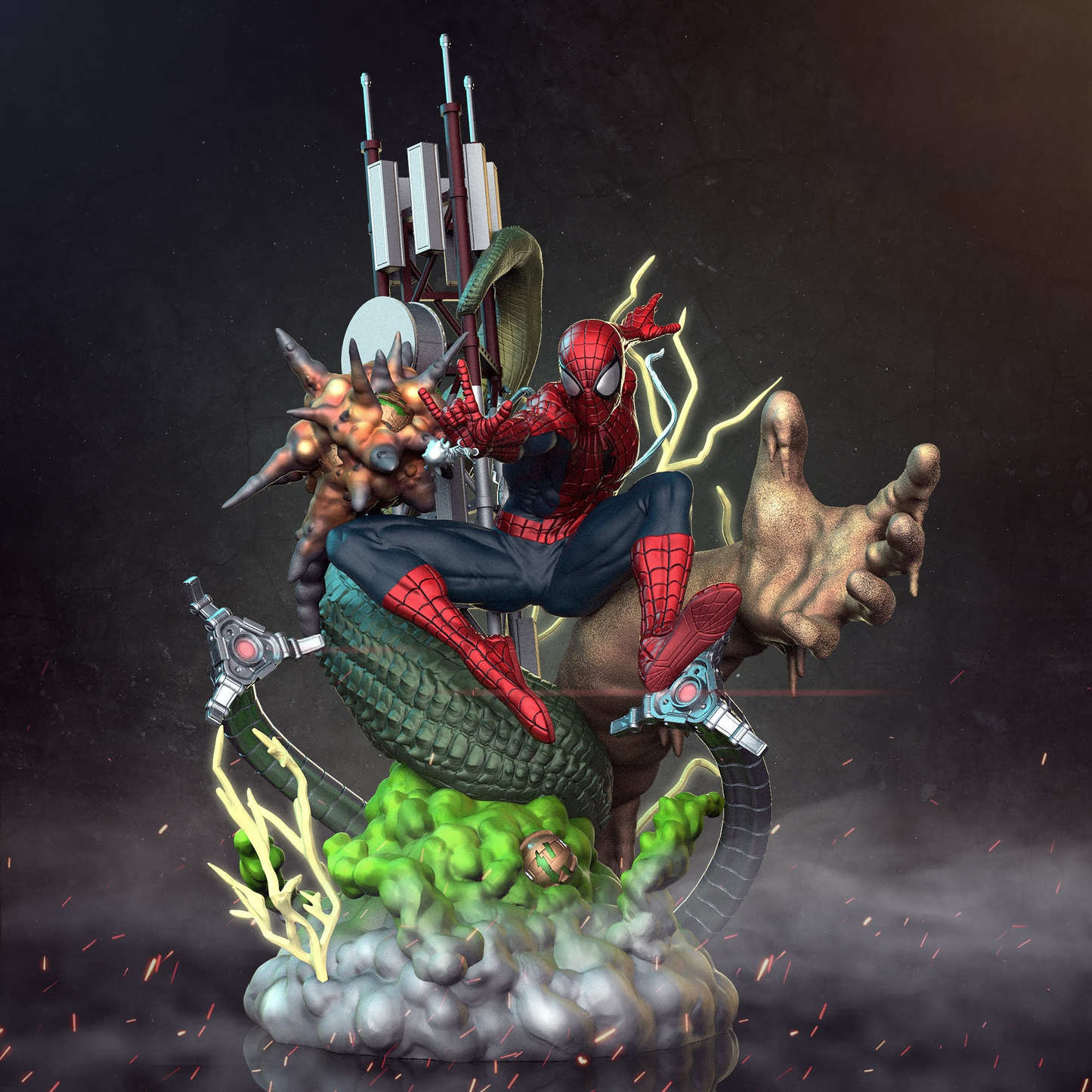 0948 Spider-Man vs Sinister Six Diorama (2644) - STL 3D Print Files