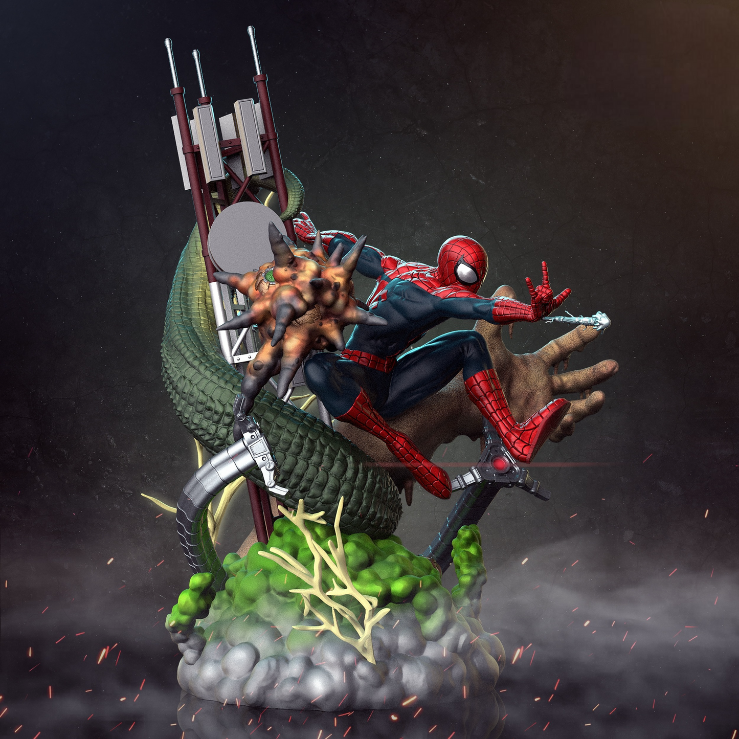 0948 Spider-Man vs Sinister Six Diorama (2644) - STL 3D Print Files