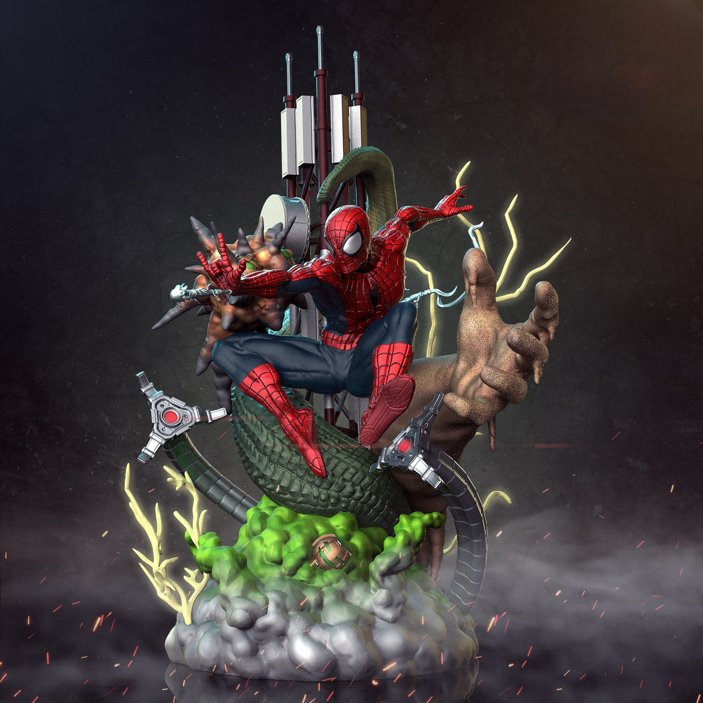 0948 Spider-Man vs Sinister Six Diorama (2644) - STL 3D Print Files