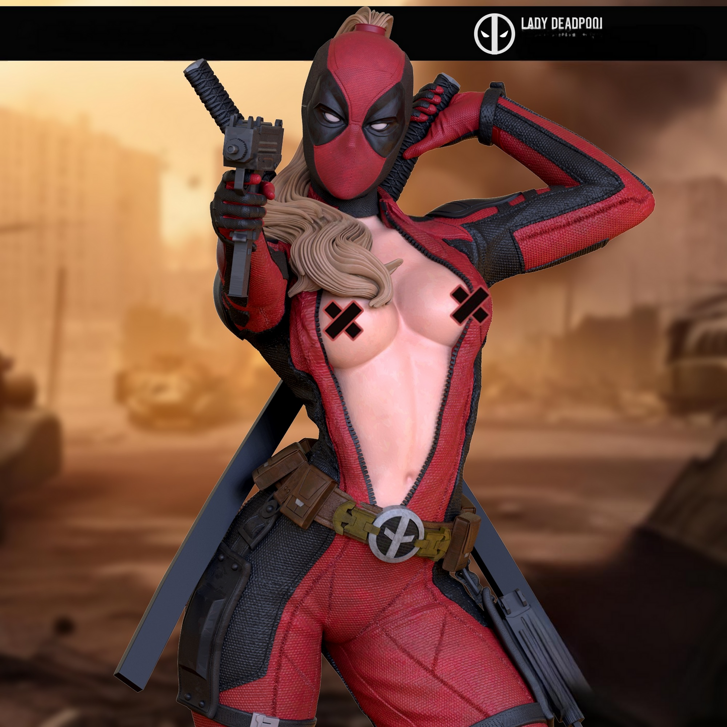 0916 Lady Deadpool NSFW - Deadpool (2856) - STL 3D Print Files
