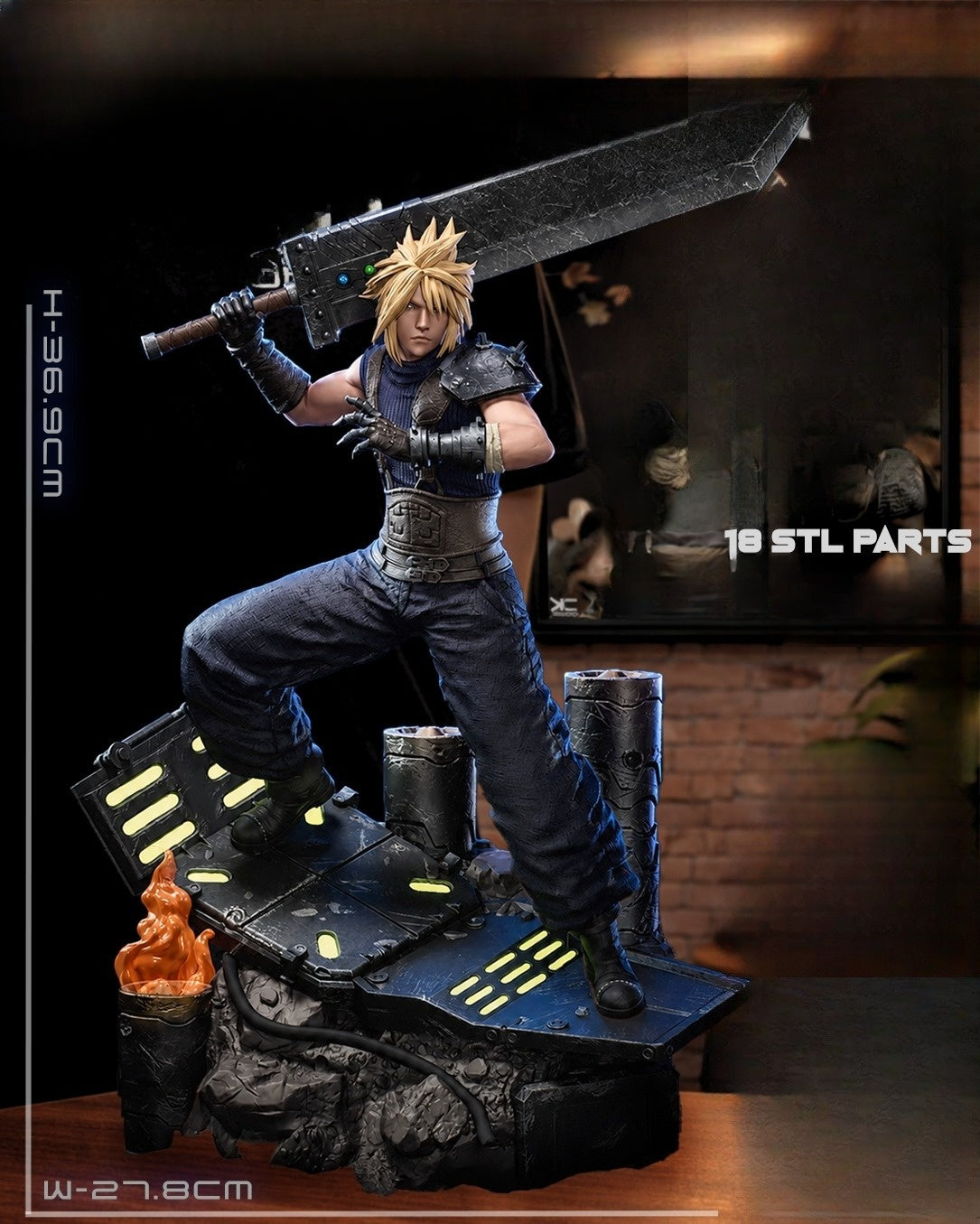 1622 Cloud Strife_Final Fantasy VII - STL 3D Print Files