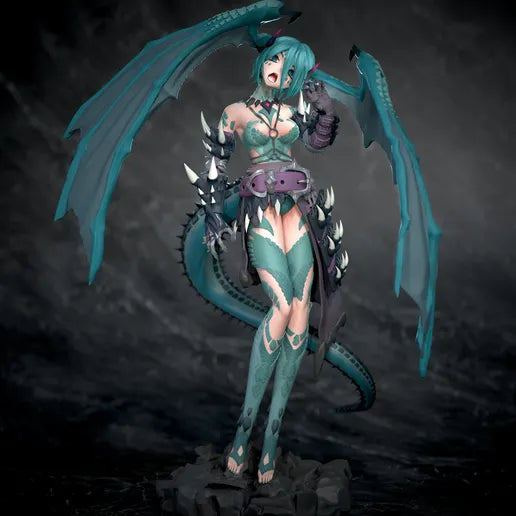 2132 Hatsune Miku_Dragon Miku - STL 3D Print Files