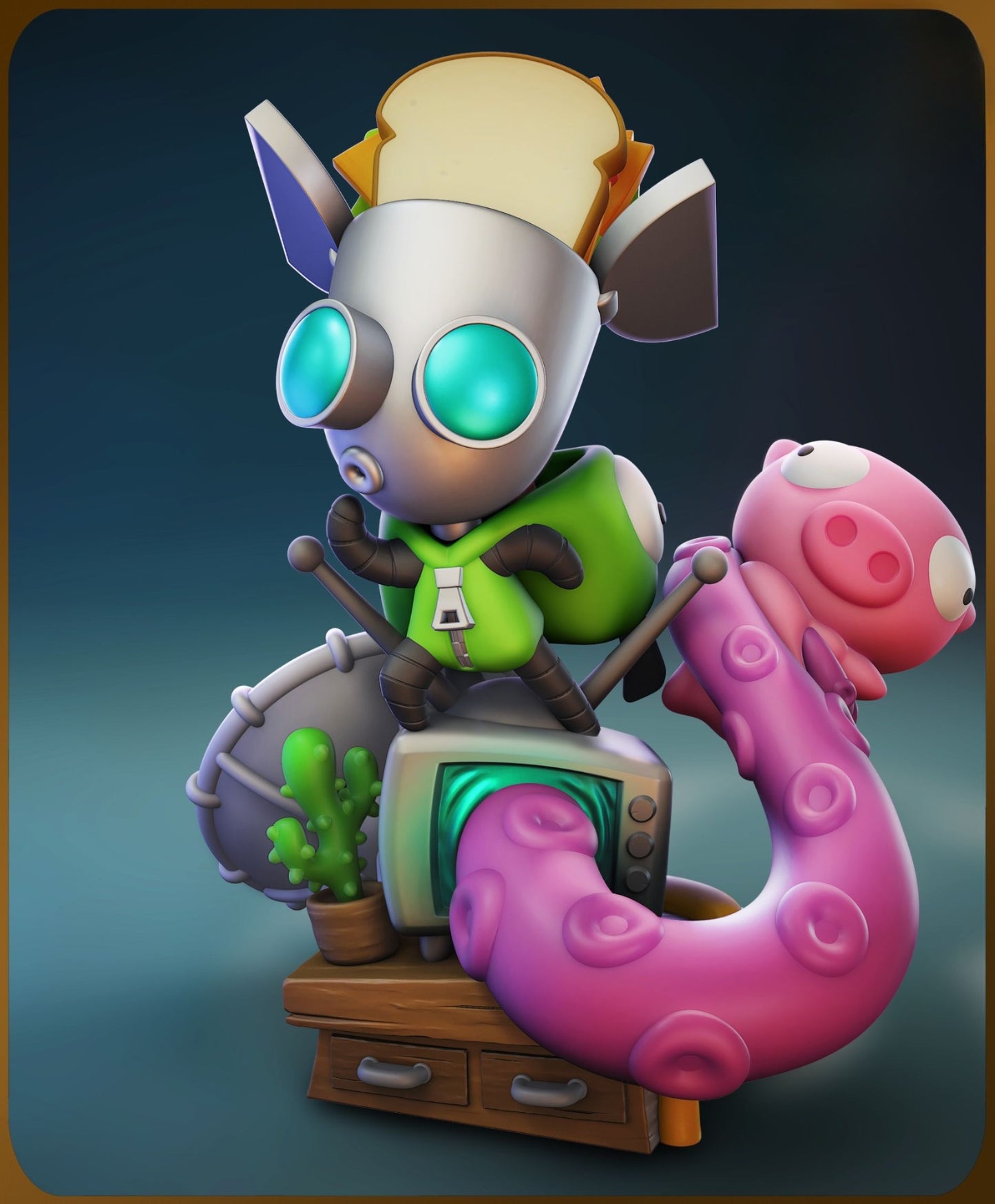 0558 Chibi Gir Invader Zim - STL 3D Print Files