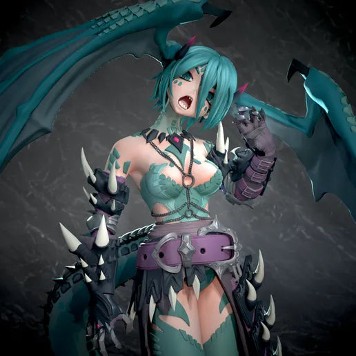 2132 Hatsune Miku_Dragon Miku - STL 3D Print Files