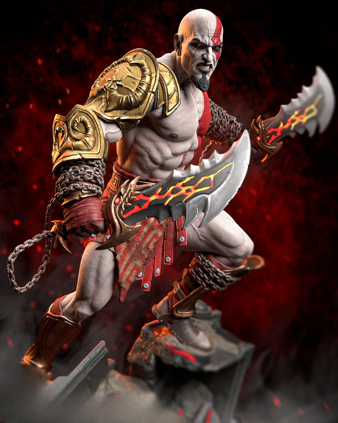1229 Kratos_God of War 3 - STL 3D Print File