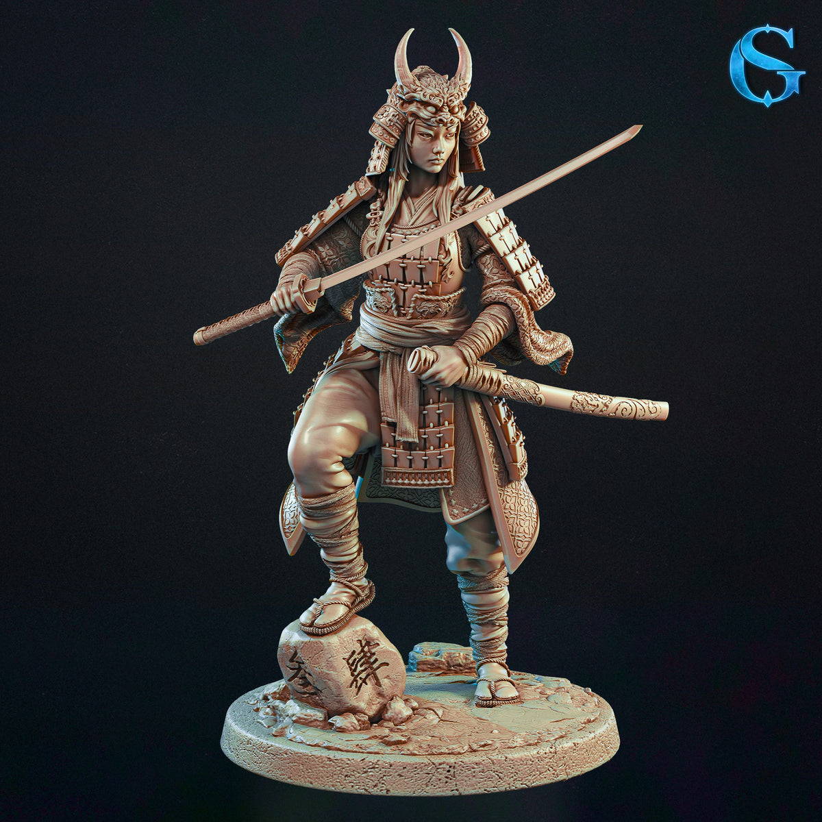 1774 Lady Aiko_Samurai Fighter Mini - STL 3D Print Files