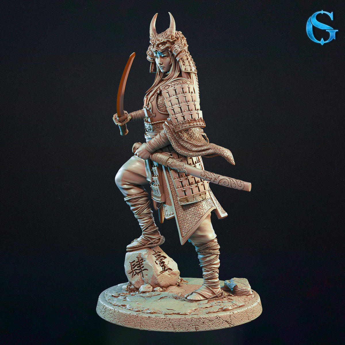 1774 Lady Aiko_Samurai Fighter Mini - STL 3D Print Files