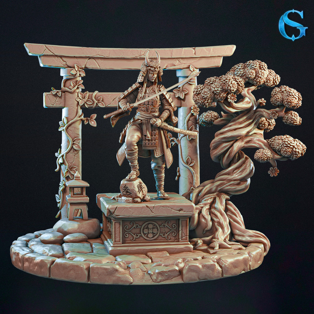 1774 Lady Aiko_Samurai Fighter Mini - STL 3D Print Files
