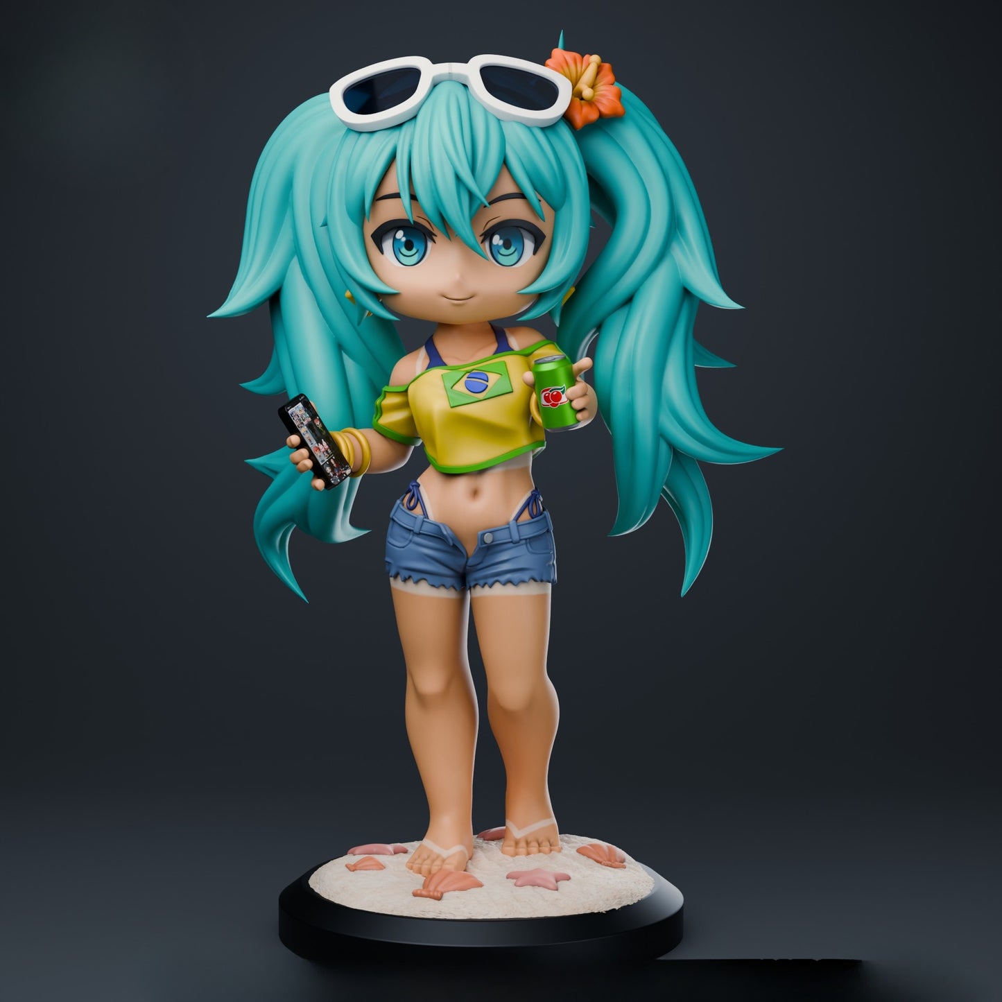 0840 Hatsune Miku Brazil - STL 3D Print Files