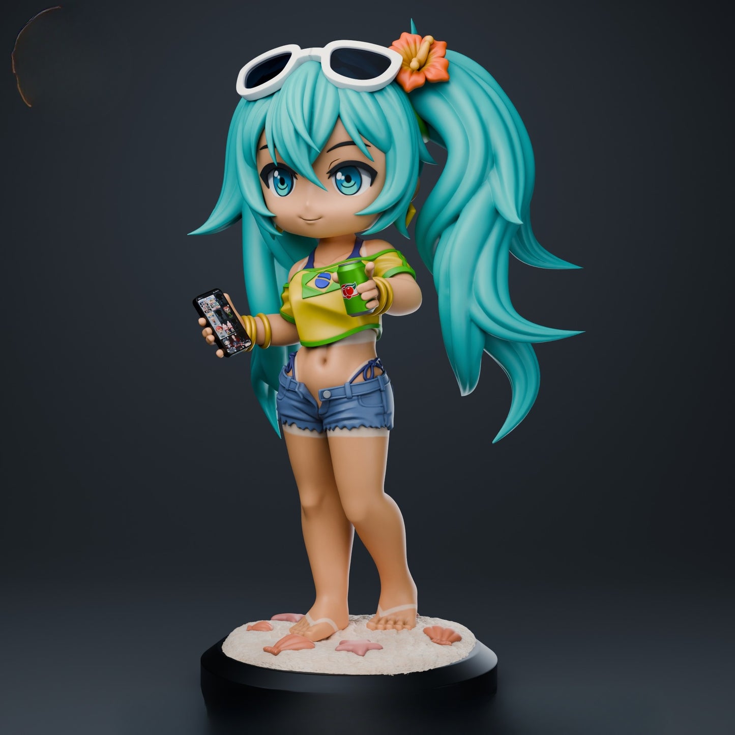 0840 Hatsune Miku Brazil - STL 3D Print Files