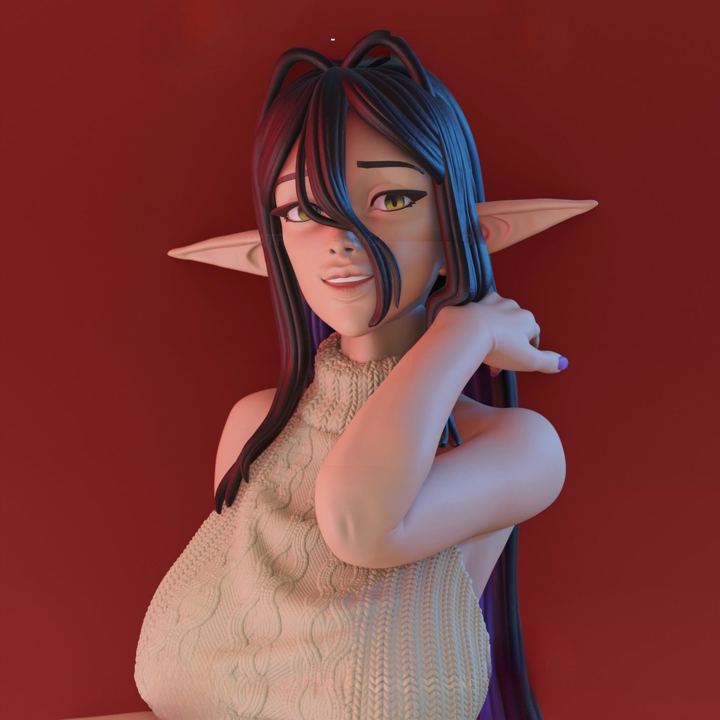 1319 Mariabell_Yandere Dark Elf - STL 3D Print Files
