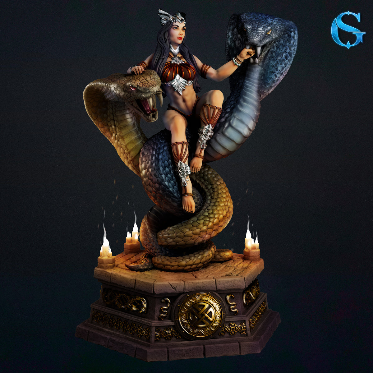 1777 Nagina_High Priestess of the Serpent God Mini - STL 3D Print Files