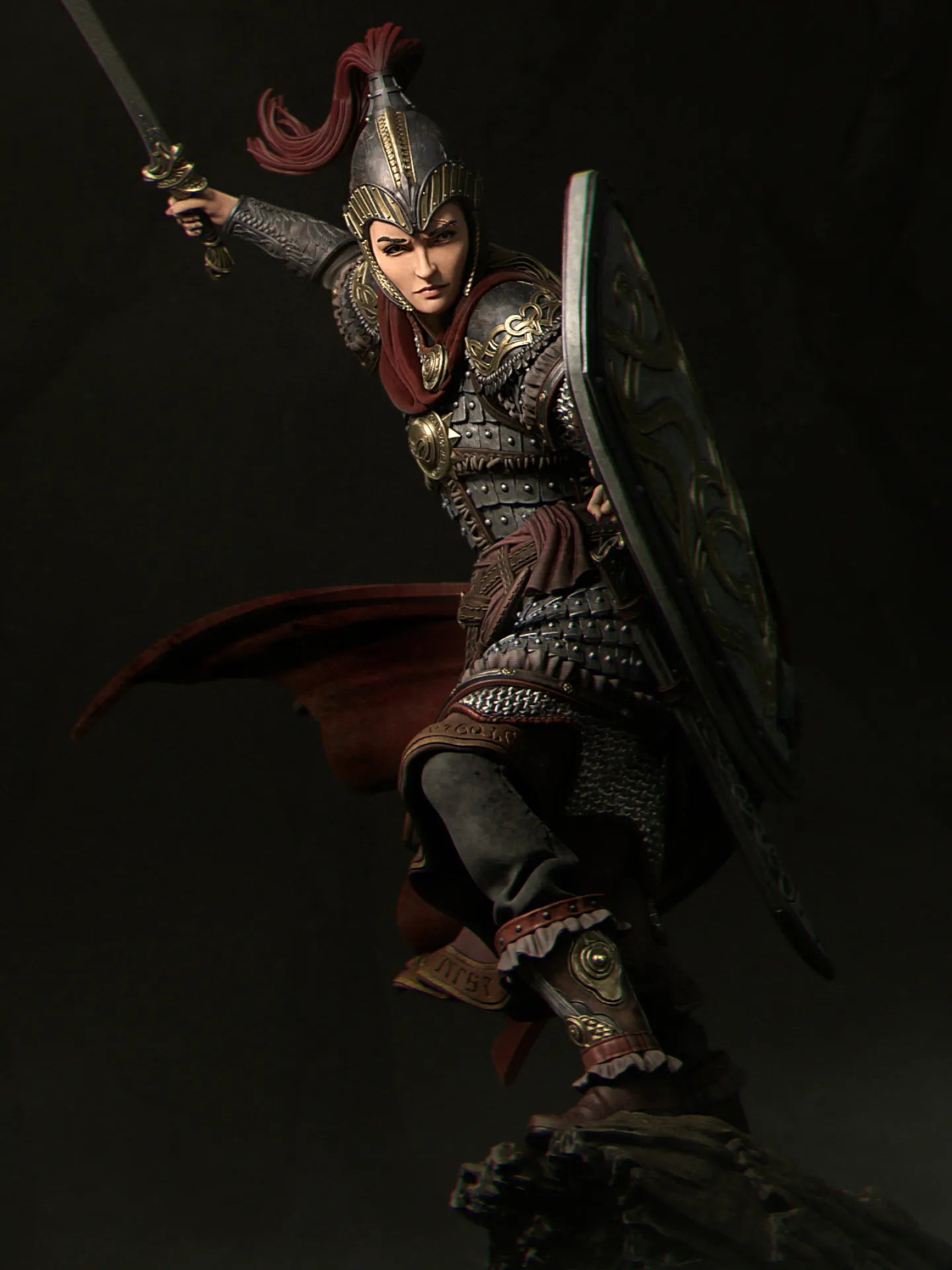 1648 Nastasya_The Shield Maiden - STL 3D Print Files