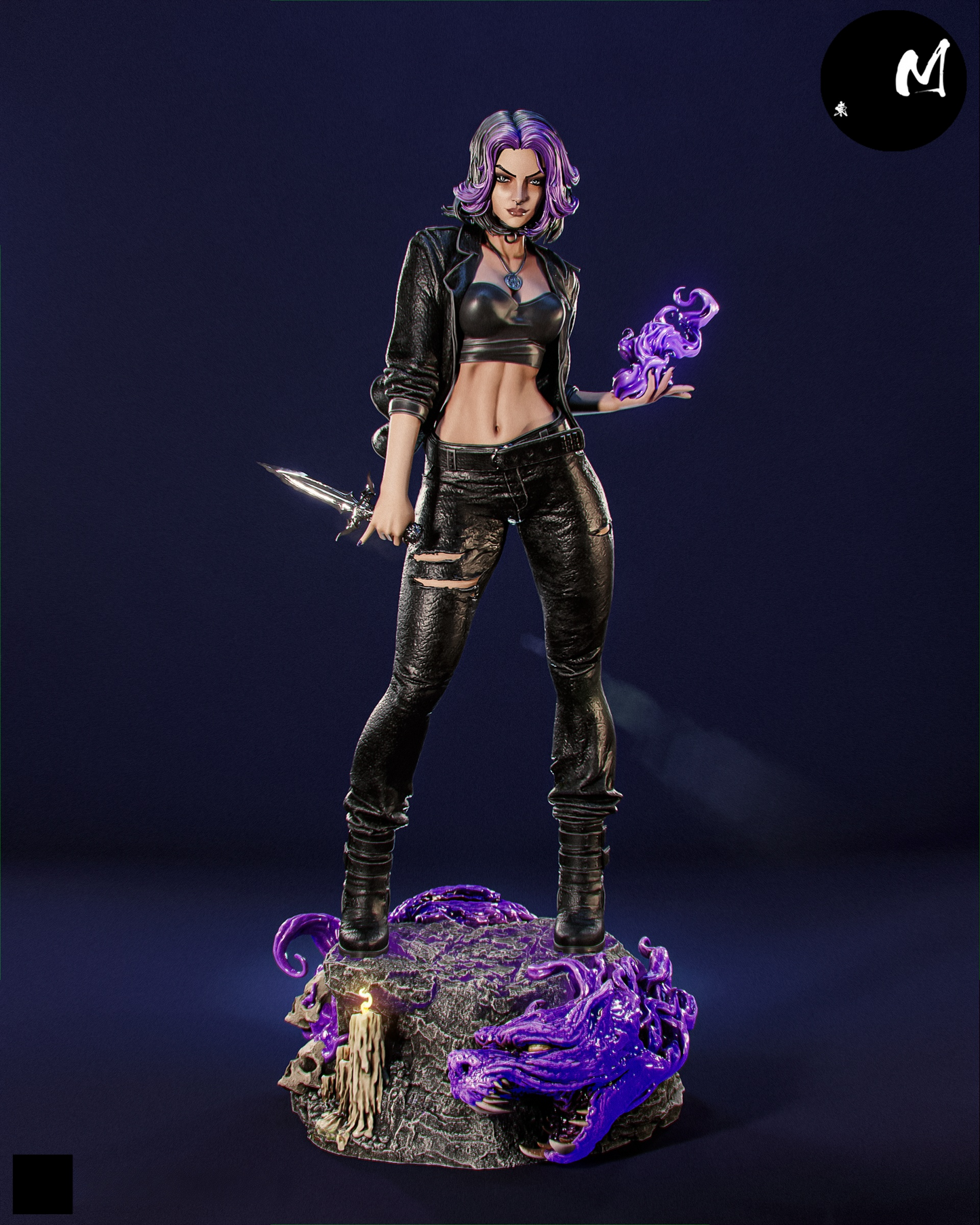 1080 Purple Flame Dagger Rogue - STL 3D Print Files