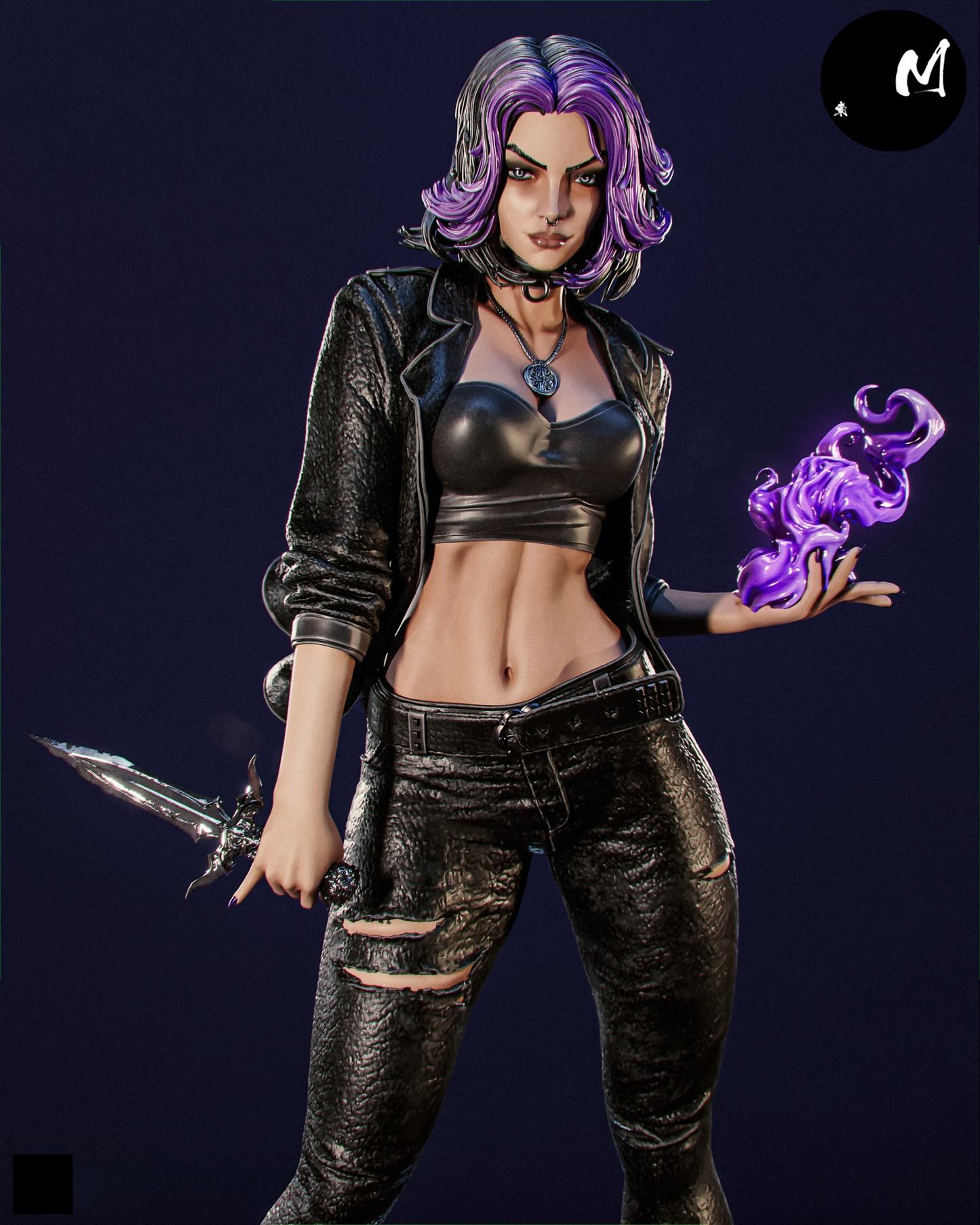 1080 Purple Flame Dagger Rogue - STL 3D Print Files