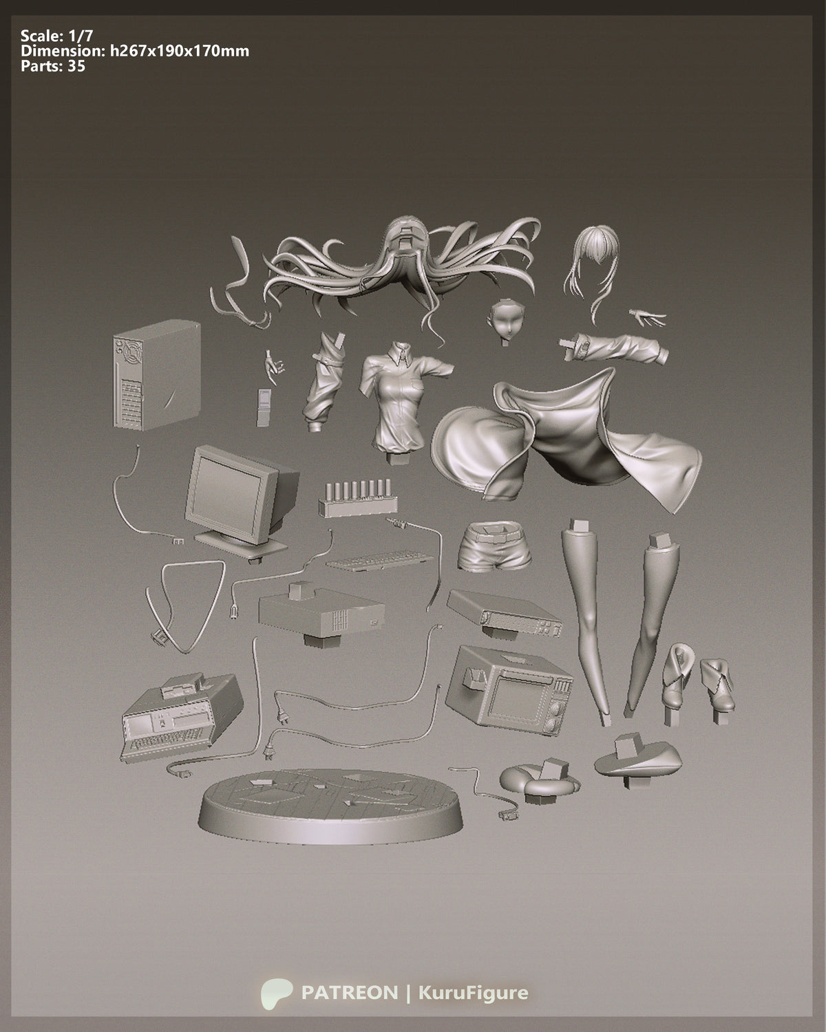 2080 Kurisu Makise_SteinsGate - STL 3D Print Files