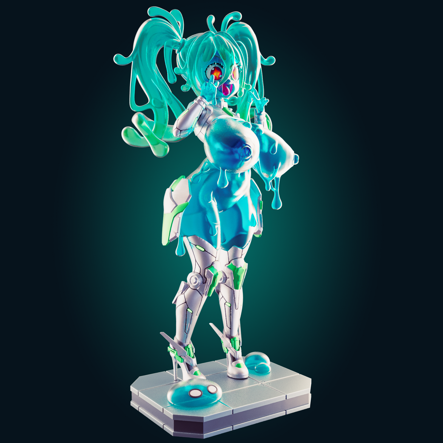 1281 Slime Bot Mecha Girl - STL 3D Print File