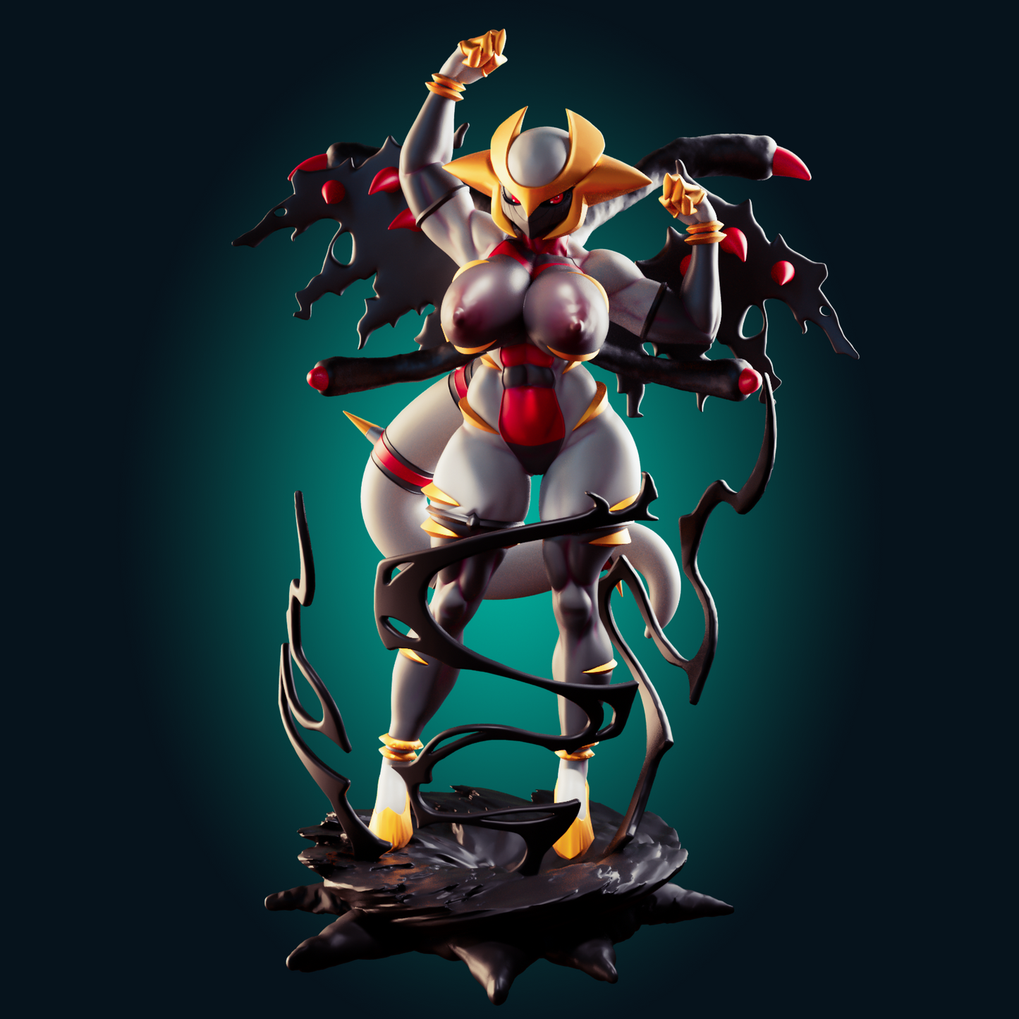 0411 Giratina Pokemon Muscle Mommy - STL 3D Print Files