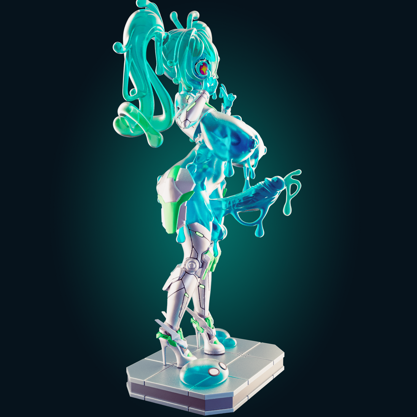 1281 Slime Bot Mecha Girl - STL 3D Print File