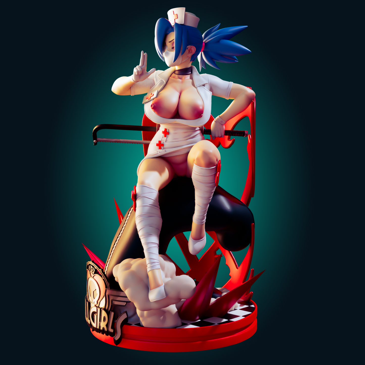 1282 Valentine Skullgirls Nurse - STL 3D Print File