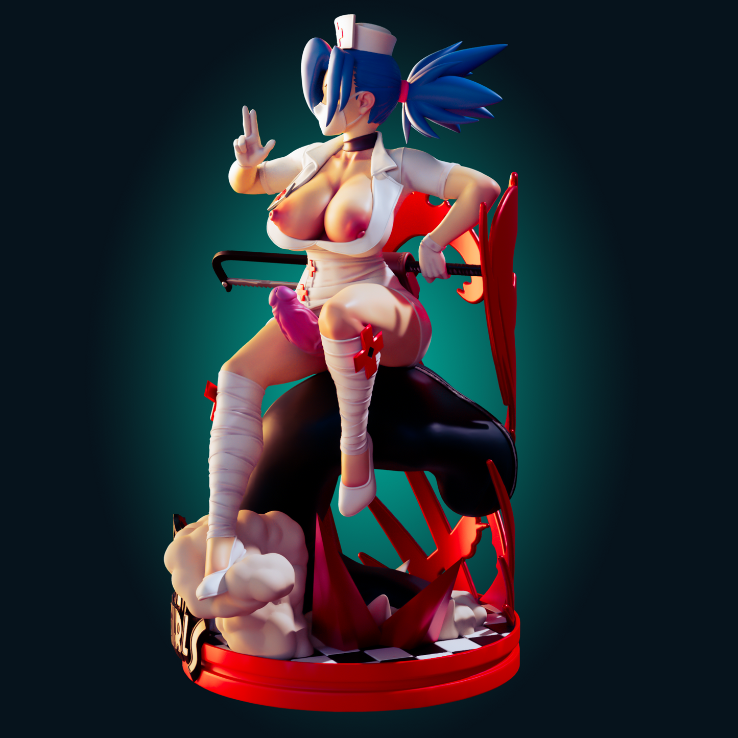 1282 Valentine Skullgirls Nurse - STL 3D Print File
