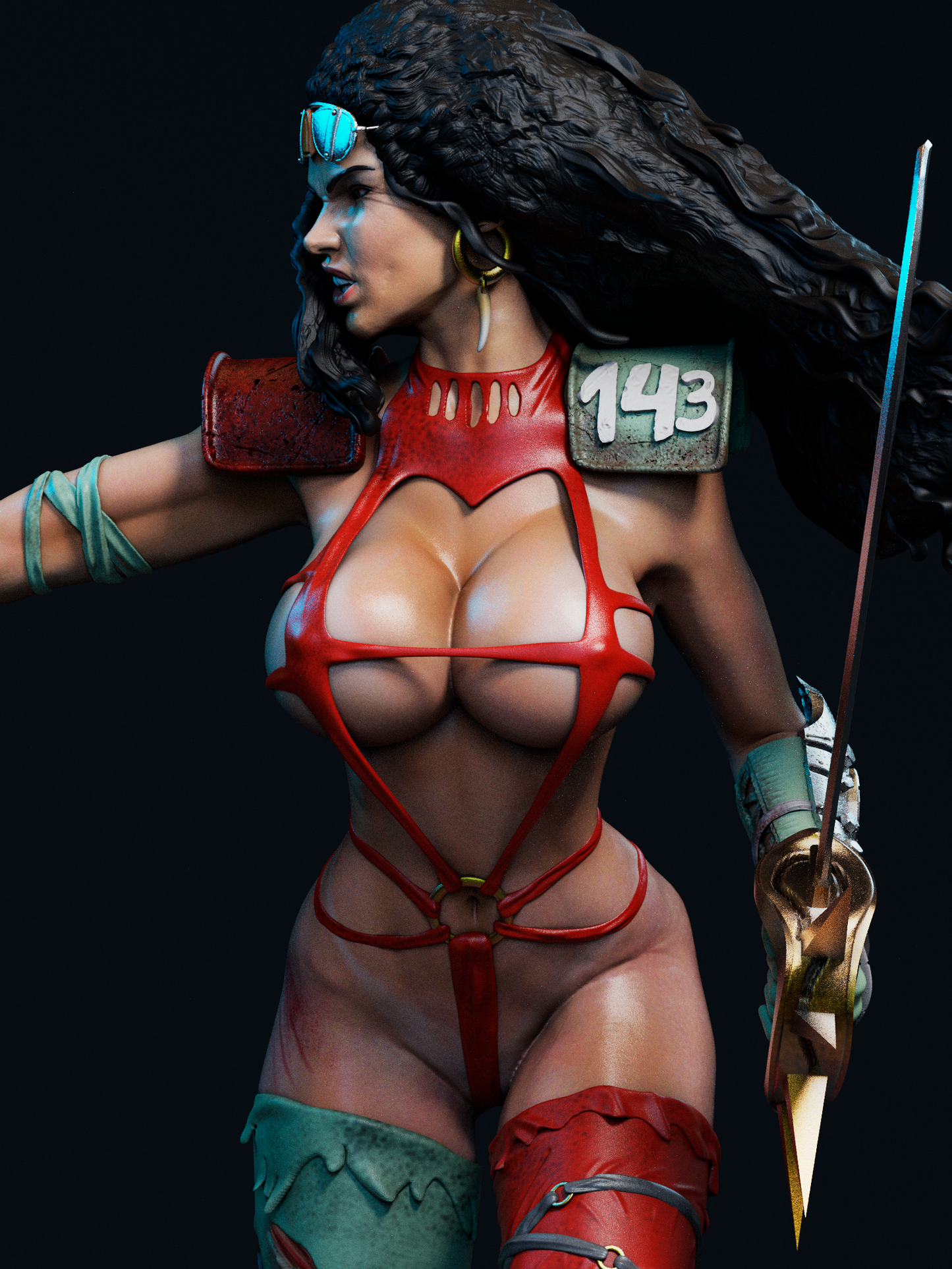 0124 Julie Strain - Heavy Metal 2000 (1503) - STL 3D Print Files