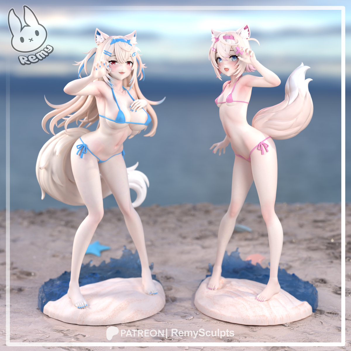 1991 VTubers Fuwawa&Mococo Abyssgard (FUWAMOCO) - STL 3D Print Files