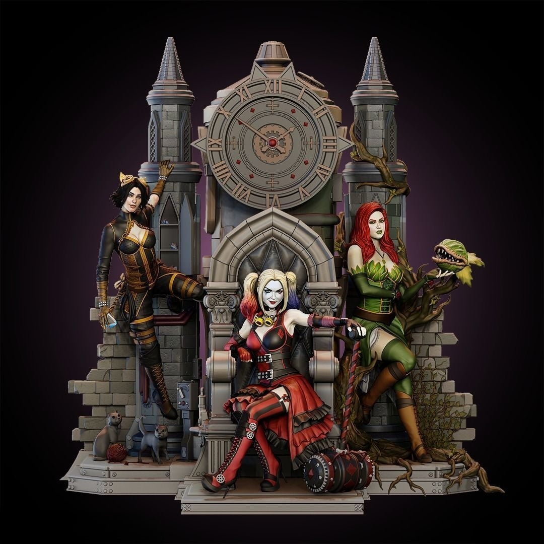 1033 Harley Quinn_Poison Ivy_Catwoman - STL 3D Print Files