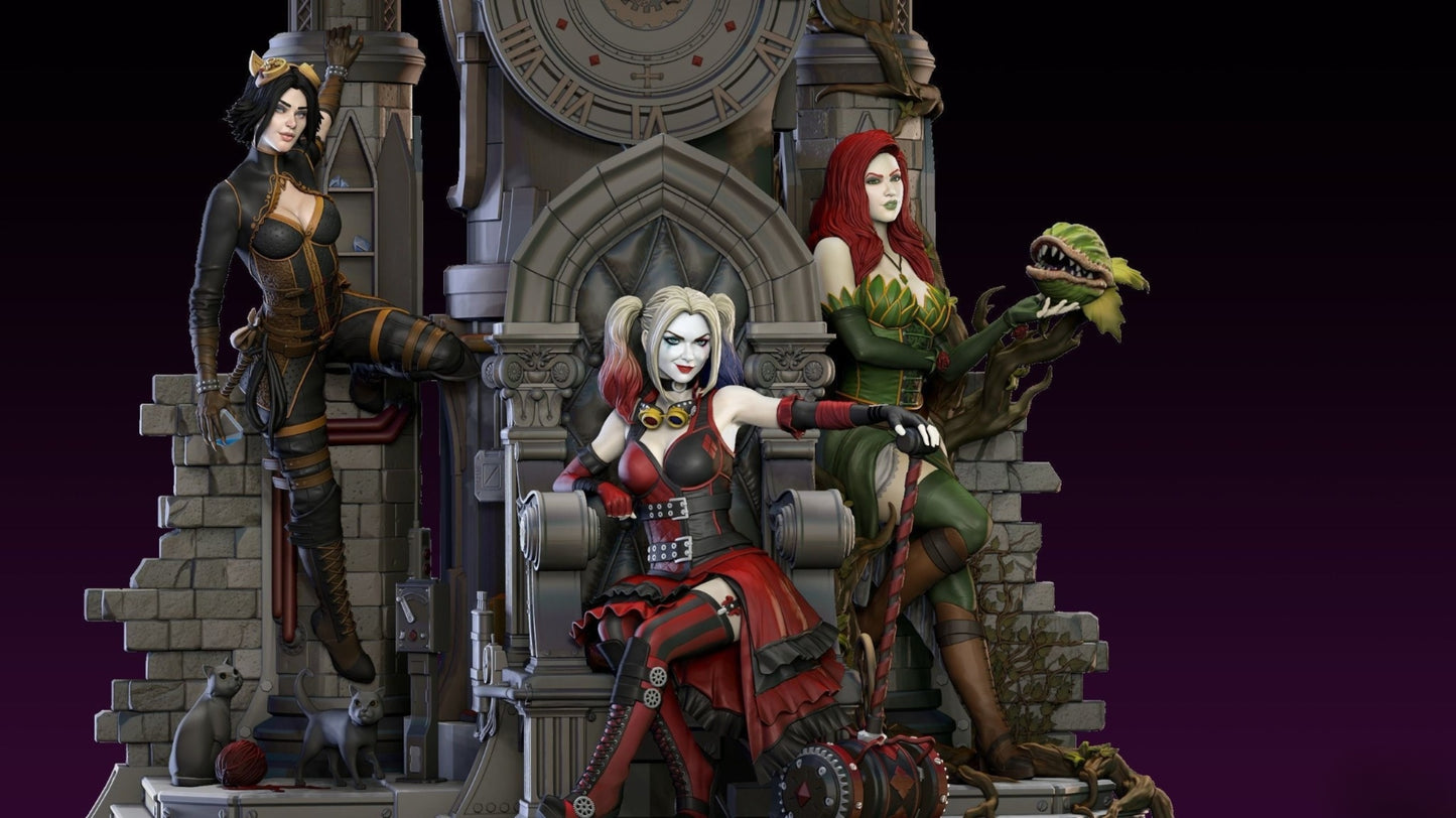 1033 Harley Quinn_Poison Ivy_Catwoman - STL 3D Print Files
