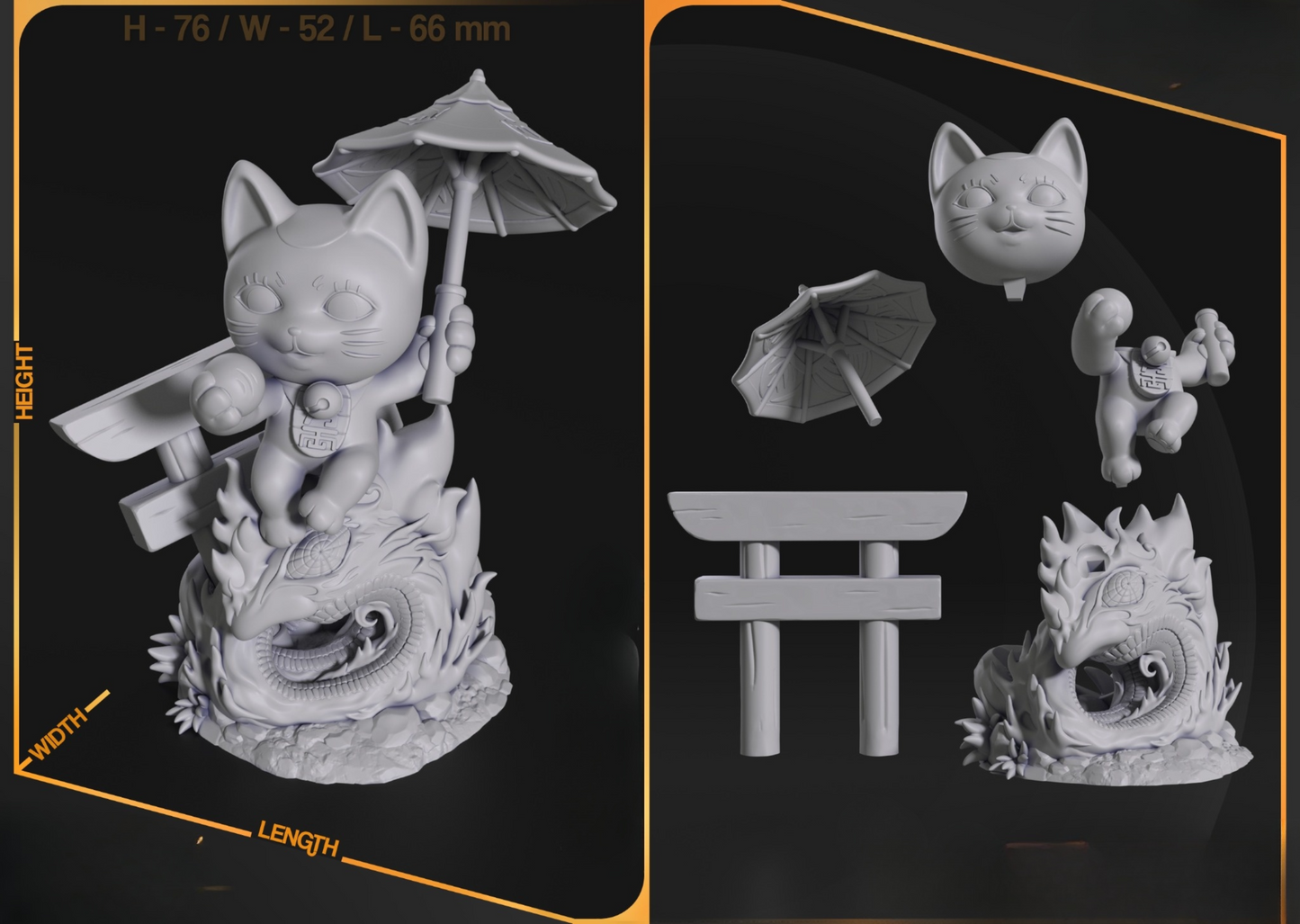 0057 Turbo Granny Cat - Dandadan - STL 3D Print Files