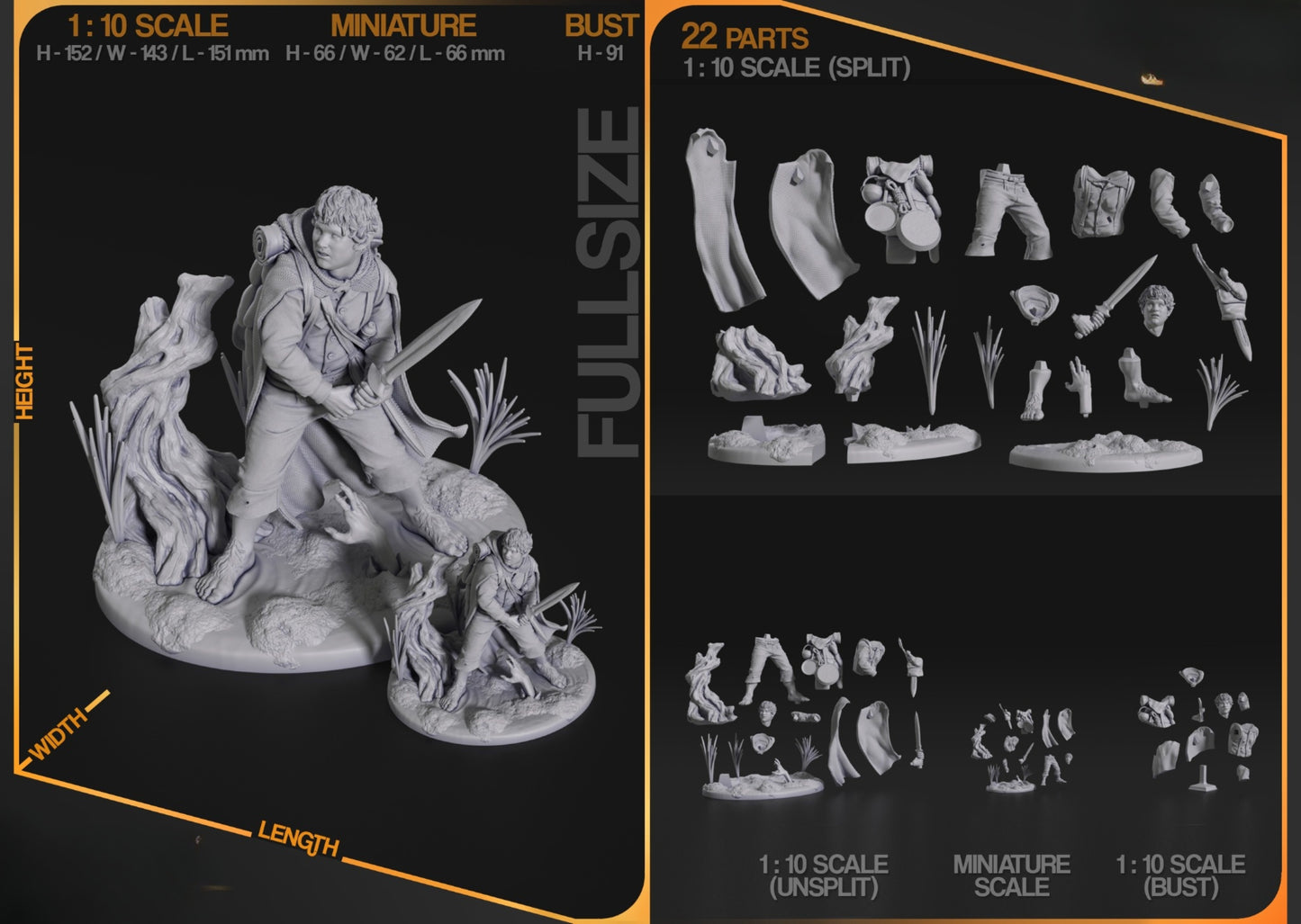 1547 Samwise Gamgee_Lord of the Rings - STL 3D Print Files