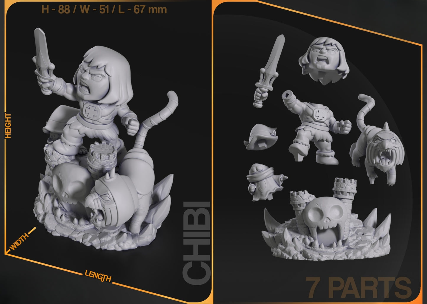 1545 Chibi_HeMan - STL 3D Print Files