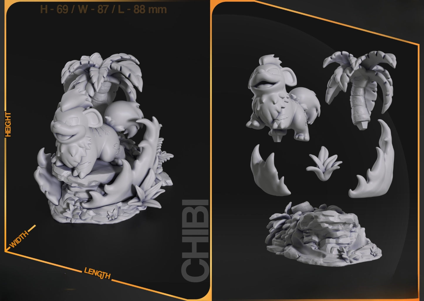 0292 Chibi Growlithe Pokemon - STL 3D Print Files