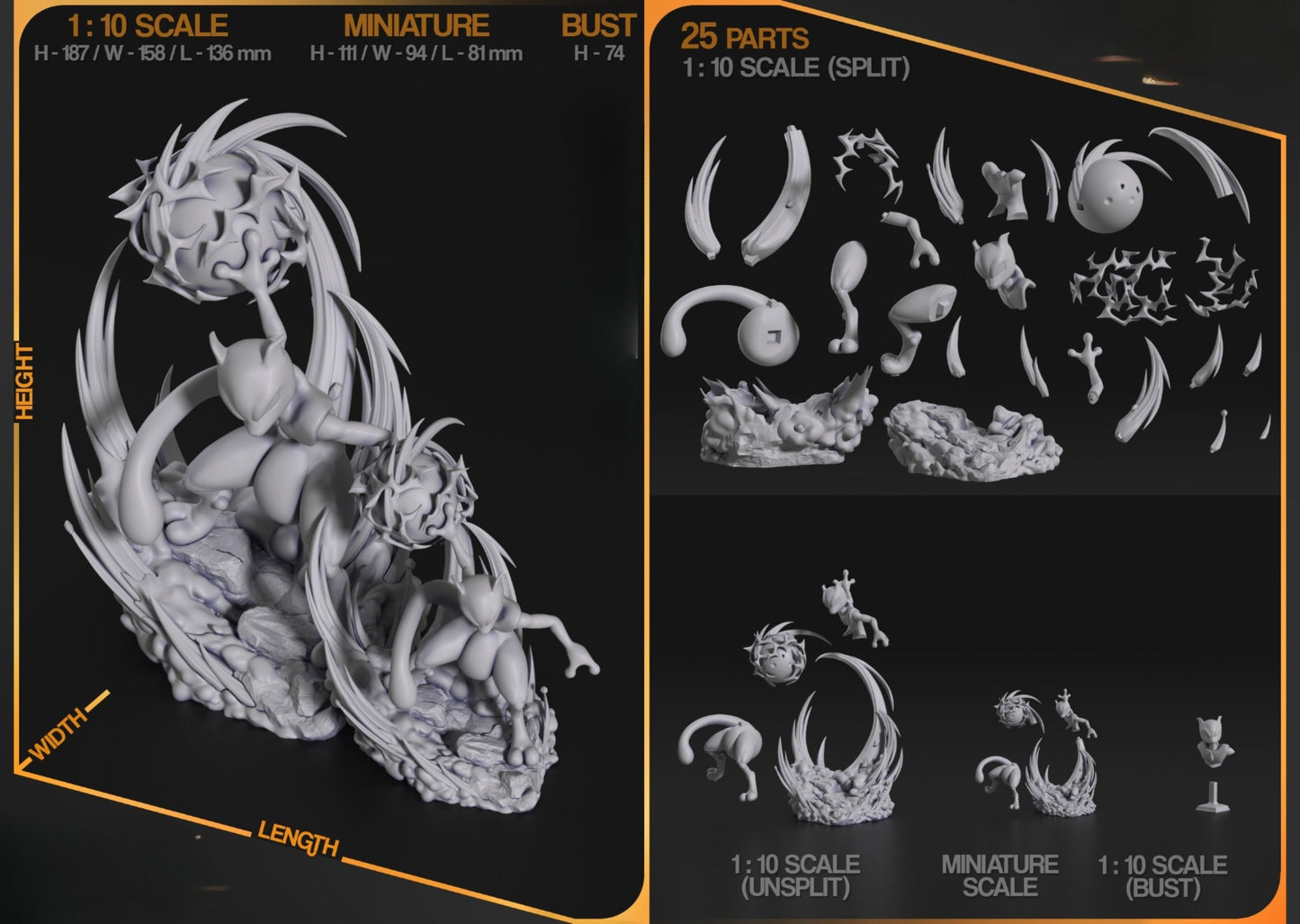 0408 Mewtwo_Pokemon - STL 3D Print Files