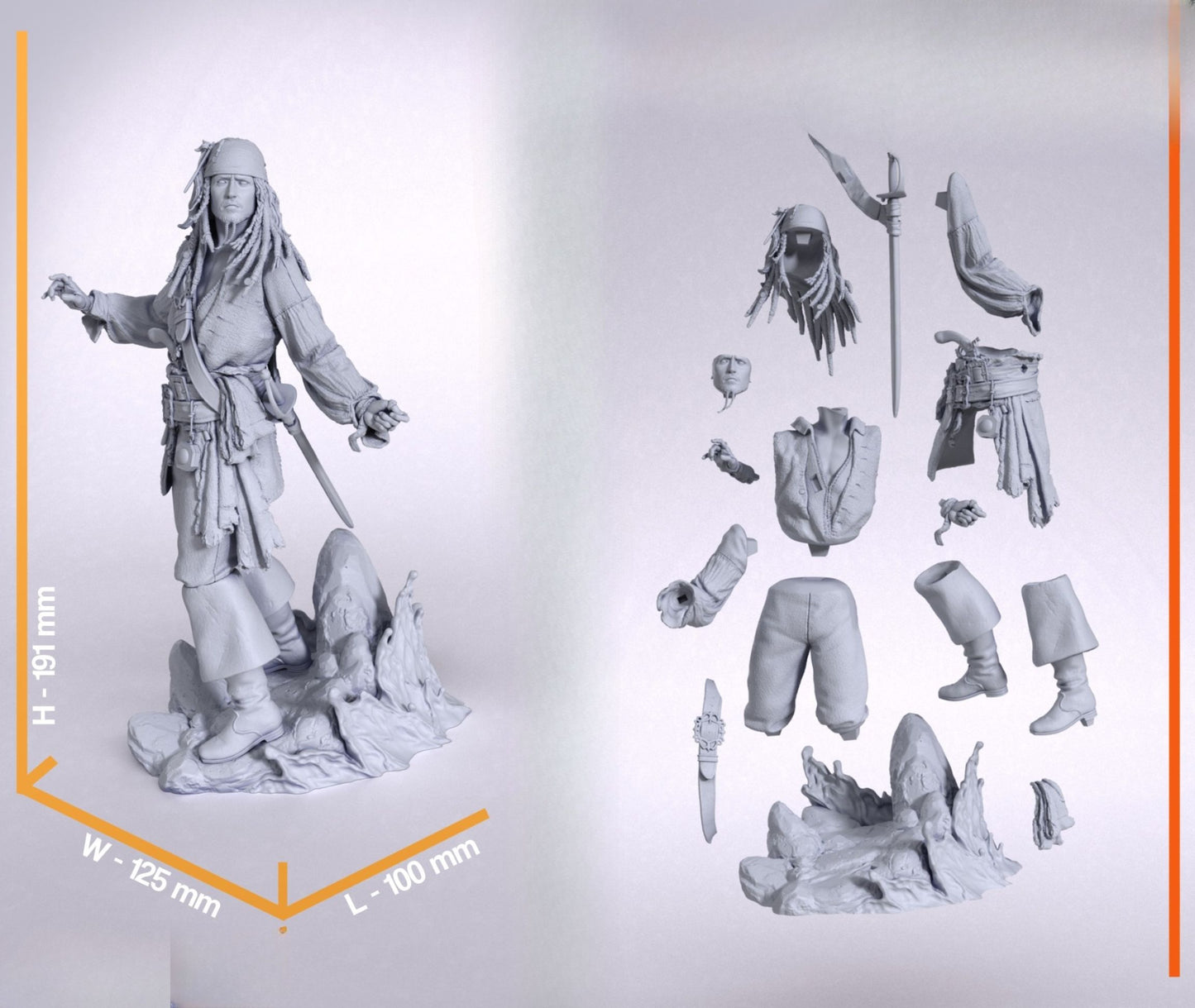 0329 JackSparrow_Pirates of the Carribean - STL 3D Print Files