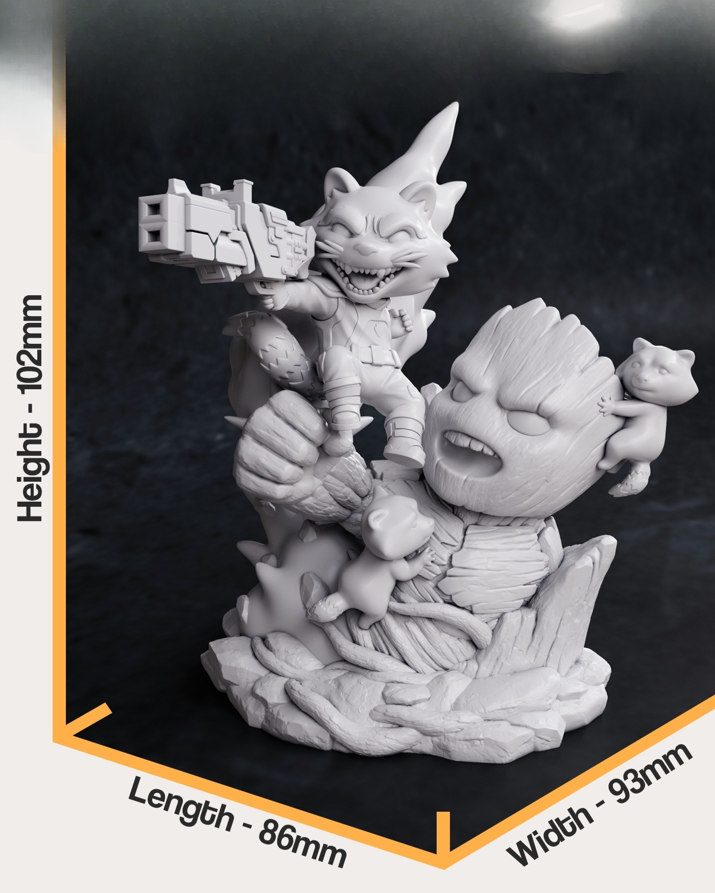 0076 Chibi Rocket from Guardians of the Galaxy - STL 3D Print Files