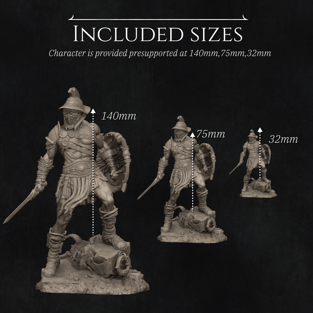 0853 Gladiator Swordsman - STL 3D Print Files