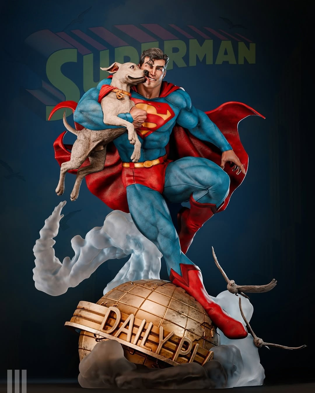 0903 Superman And Krypto (4163) - STL 3D Print Files