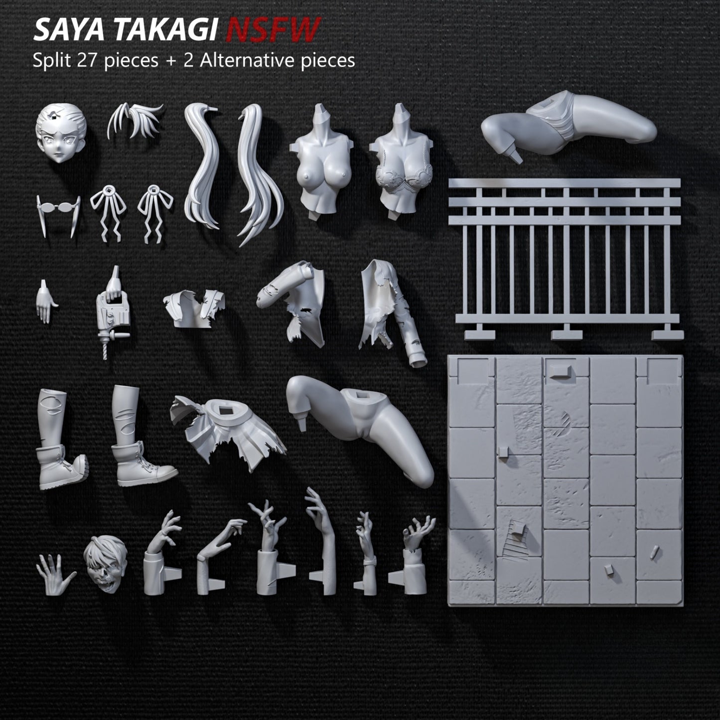 1480 Saya Takagi_HighSchool of the Dead - STL 3D Print Files